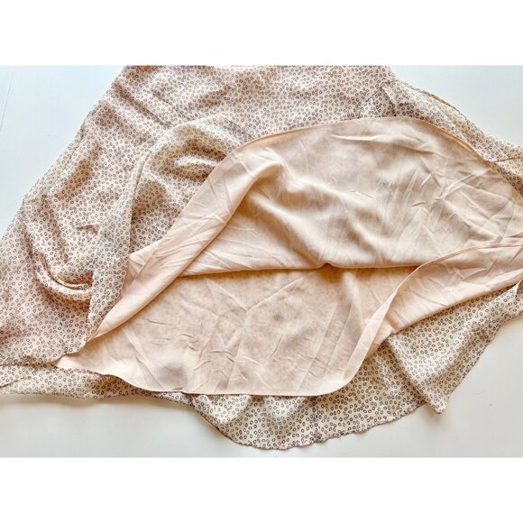 CLUB MONACO Light Pink Abstract Print Silk Chiffon Asymmetrical Skirt, Size 0 - Picture 11 of 14